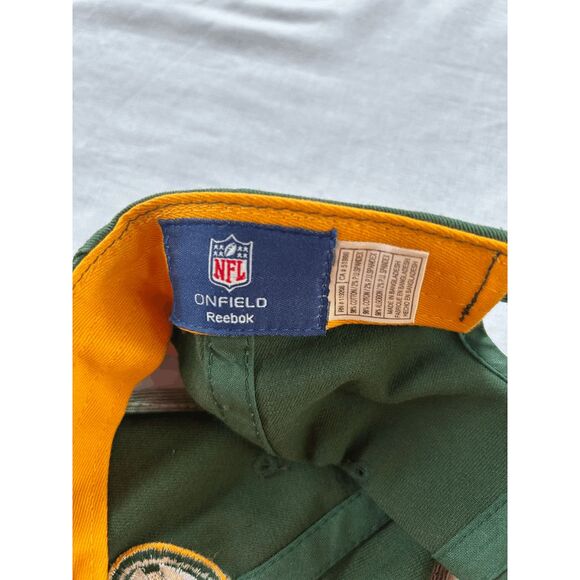 Green Bay Packers Reebok NFL Adjustable Hat, Velcro, Green/Yellow Stripe - Picture 4 of 5